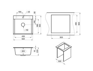 Мойка кухонная Granula 65201, АРКТИК